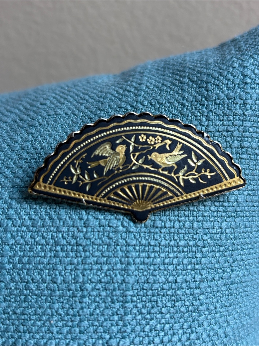 Vintage Spanish Damascene Brooch, Beautiful Toledo Bird Design, 1970s, Elegant!
